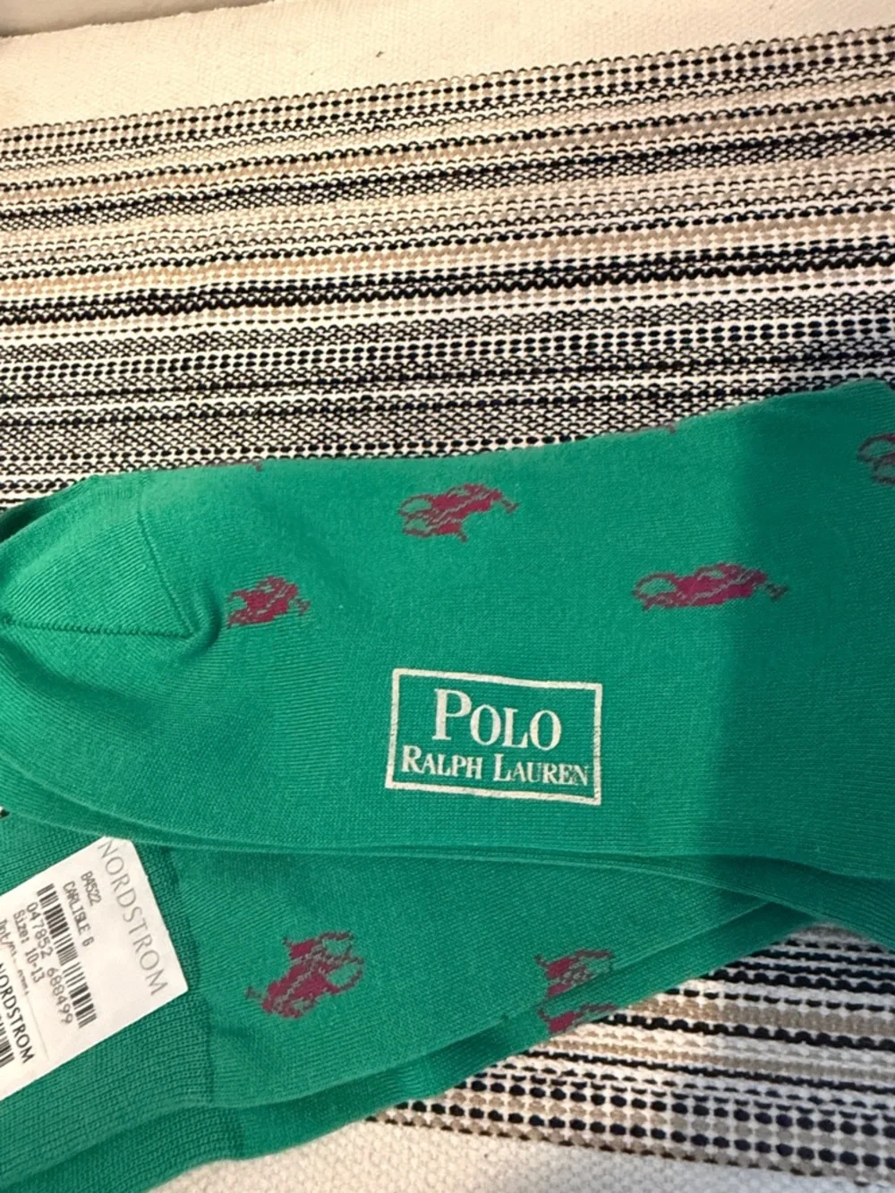 Polo Ralph Lauren Green‎ Pony Logo Dress Socks NWT Size 10-13 Nordstrom